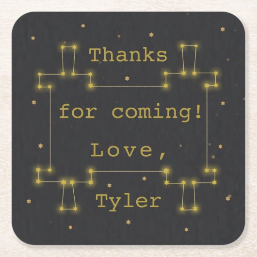 BMバーまたはバルミツワー宇宙トーラ スクエアペーパーコースター (正面)