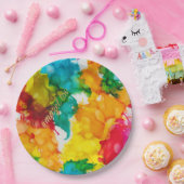 BMバーまたはバルミツワー紙プレートスプラッシュ色 ペーパープレート (パーティー)