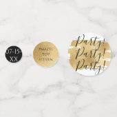 BMバーまたはバルミツワー紙吹雪エレガント金ゴールドブラック コンフェッティ (正面)