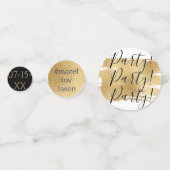 BMバーまたはバルミツワー紙吹雪エレガント金ゴールド星 コンフェッティ (正面)