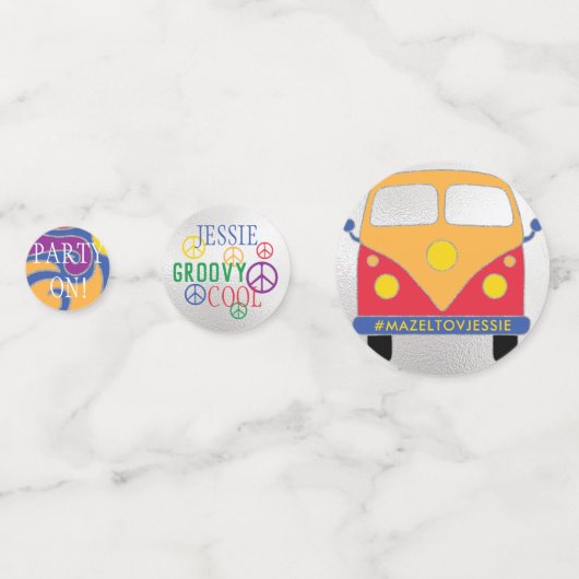 BMバーまたはバルミツワー紙吹雪ヒッピースタイル コンフェッティ (裏面)