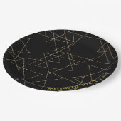 BMバーまたはバルミツワー金ゴールド星 ペーパープレート (アングル)