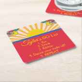 BMバーまたはバルミツワーLet Sunshine In スクエアペーパーコースター (アングル)