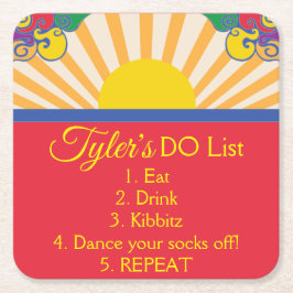 BMバーまたはバルミツワーLet Sunshine In スクエアペーパーコースター