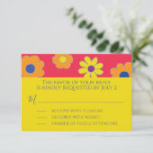 BMバーまたはバルミツワーRSVP花 出欠カード (スタンド正面)