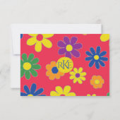 BMバーまたはバルミツワーRSVP花 出欠カード (裏面)