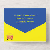 BMバーバルミツワーすべてNワン招待状花 オールインワン招待状 (裏面)