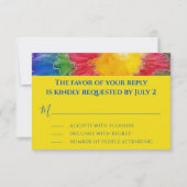 BMバーバルミツワーエンクロージャRSVPカードカラーインク 出欠カード (正面)