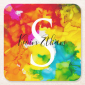 BMバーバルミツワースプラッシュカラー スクエアペーパーコースター (正面)