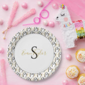 BMバーバルミツワー紙プレートエレガント金ゴールドブラック ペーパープレート (パーティー)