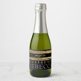 BMバーバルミツワー金ゴールドタルライトミニ スパークリングワインラベル