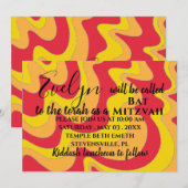 BM バット・ミツバの銀の波の招待状 招待状 (正面/裏面)