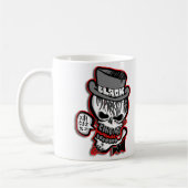 BMCの灰色のスカルのロゴ コーヒーマグカップ (左)