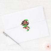 BMSC Santa's Little Helper Sticker, V1 ラウンドシール (封筒)