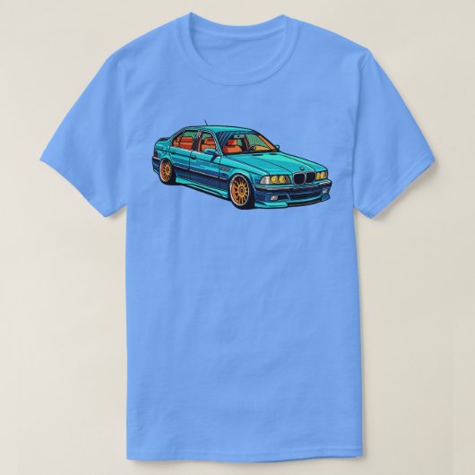 Bmwがe38 1を下げた tシャツ (デザイン正面)