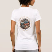BMWカー芸術的エンジンのヴィンテージイラストレーション Tシャツ (裏面)