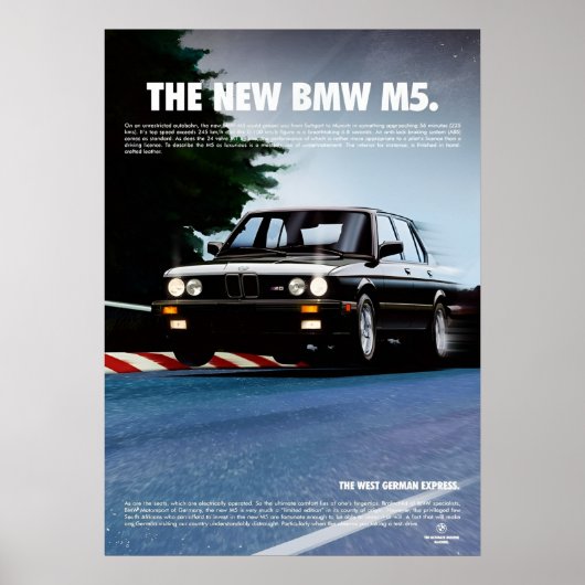 BMWザ新M5ピレリヴィンテージ ポスター (正面)