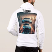 BMWジッパーフード付きスウェットシャツ パーカ (裏面)