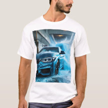 "BMWブルー：カーファンのための男性のTシャツデザイン