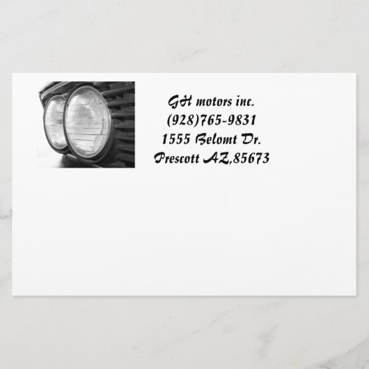 BMWヘッドライト 便箋 (正面)