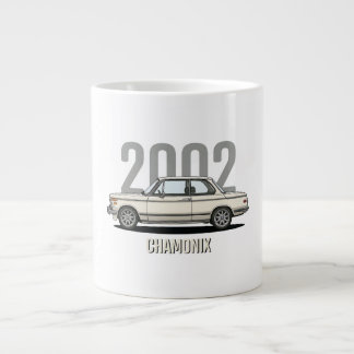 BMW 2002 シャモニー ホワイト クラシックカー ジャンボコーヒーマグカップ
