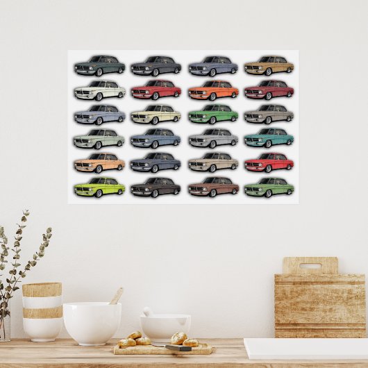 BMW 2002 Multi Car Poster ポスター (キッチン)