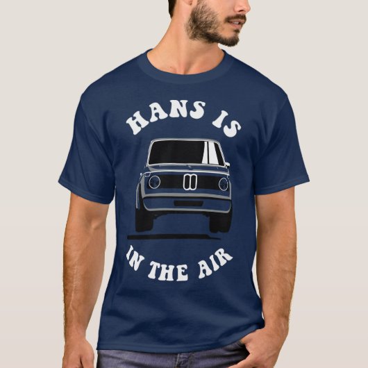 BMW 2002 Turbo Hans is in the Air Asphalt Tシャツ (正面)