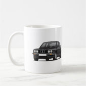 BMW 3つのシリーズ、E30の黒いイラストレーション コーヒーマグカップ (左)