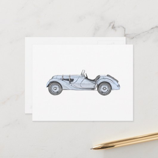 BMW 328 1936 ポストカード (正面/裏面インサイチュ)