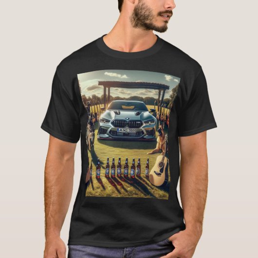 BMW Beer, guitars, and dogs Tシャツ (正面)