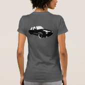BMW E30のセダンおよびバッジ Tシャツ (裏面)
