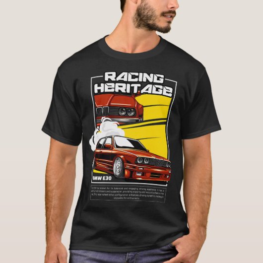 Bmw E30レーシング伝統 Tシャツ (正面)