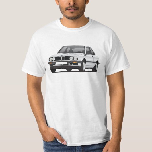 BMW E30 (3シリーズ)、銀製のイラストレーション、Tシャツ Tシャツ (正面)