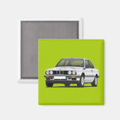 BMW E30 （3シリーズ）銀 マグネット (正面/裏面)