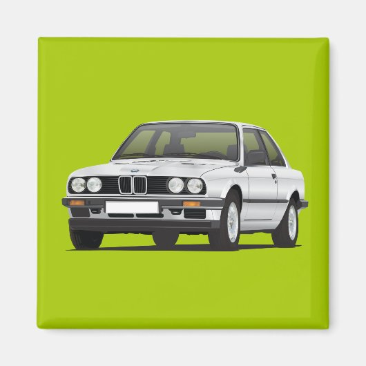 BMW E30 （3シリーズ）銀 マグネット (正面)
