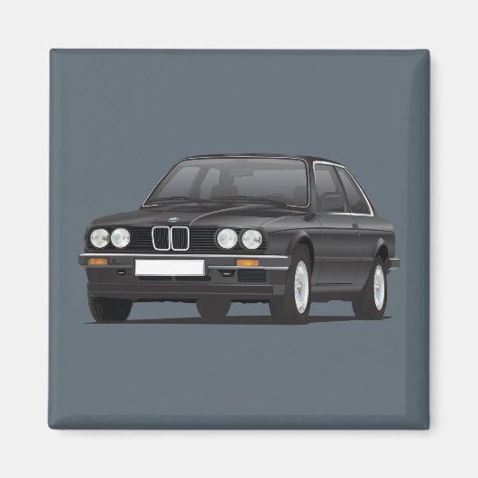 BMW E30 (3-serie)ブラック マグネット (正面)