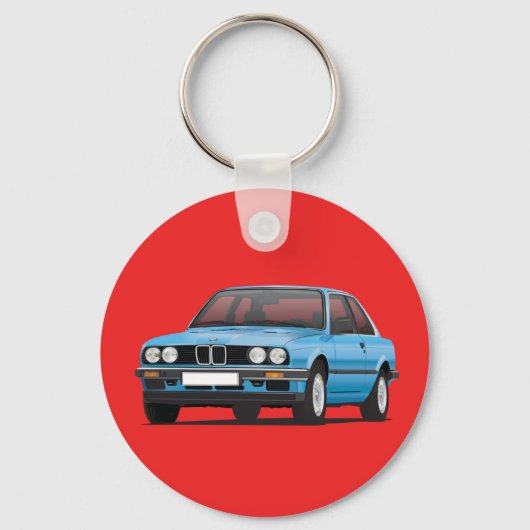BMW E30 silver blue キーホルダー (正面)