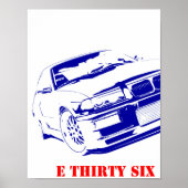 BMW E 36 36 E36ers Bimmer ポスター (正面)