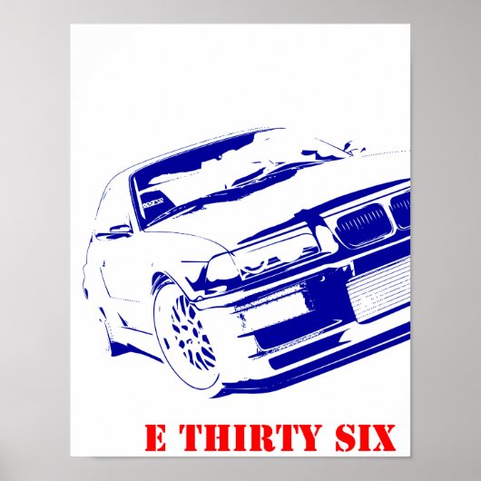 BMW E 36 36 E36ers Bimmer ポスター (正面)