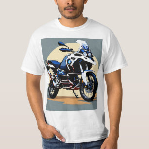 BMW GS 1250アドベンチャーバイクフロントビューベクトルロゴ» Tシャツ