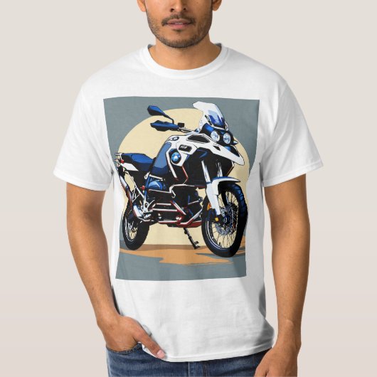 BMW GS 1250アドベンチャーバイクフロントビューベクトルロゴ» Tシャツ (正面)
