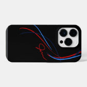 BMW ///MのストライプiPhone 14ケース(黒) iPhoneケース (裏面横)