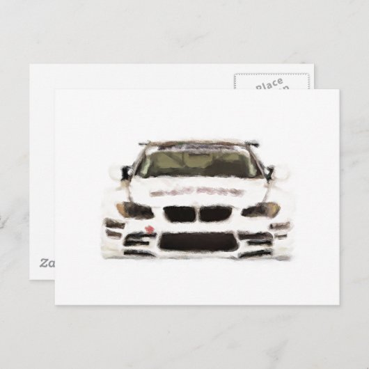 BMW M3レーシングカーのハンドアー絵を描トブラシテンプレート ポストカード (正面/裏面)