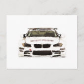 BMW M3レーシングカーのハンドアー絵を描トブラシテンプレート ポストカード (正面)
