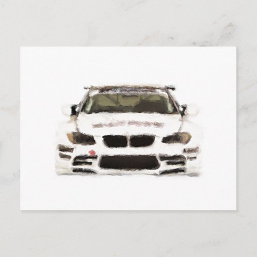 BMW M3レーシングカーのハンドアー絵を描トブラシテンプレート ポストカード (正面)
