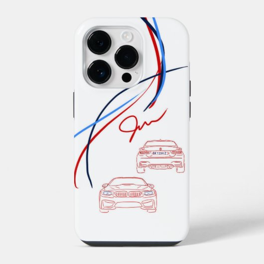 BMW M3/M4ストライプiPhone 14ケース iPhoneケース (裏面)
