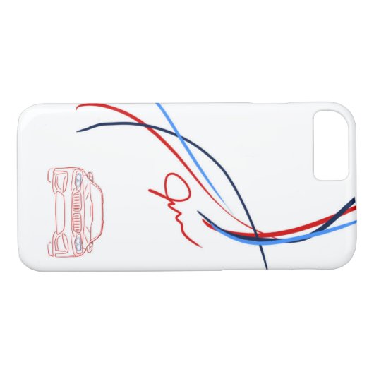 BMW M4のストライプなiPhone 7の白の場合 Case-Mate iPhoneケース (裏面(横))