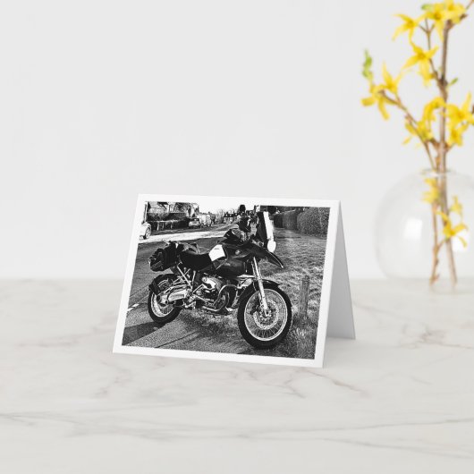 BMW Motor Bike Birthday カード (黄色い花)