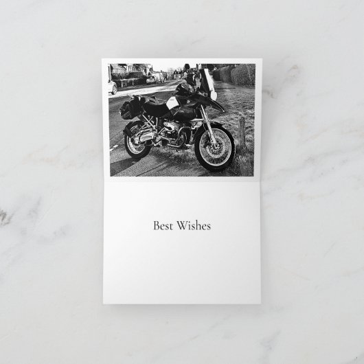 BMW Motor Bike Birthday カード (内部)