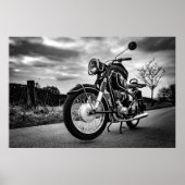 BMW Motorcycle black & white Poster ポスター (正面)